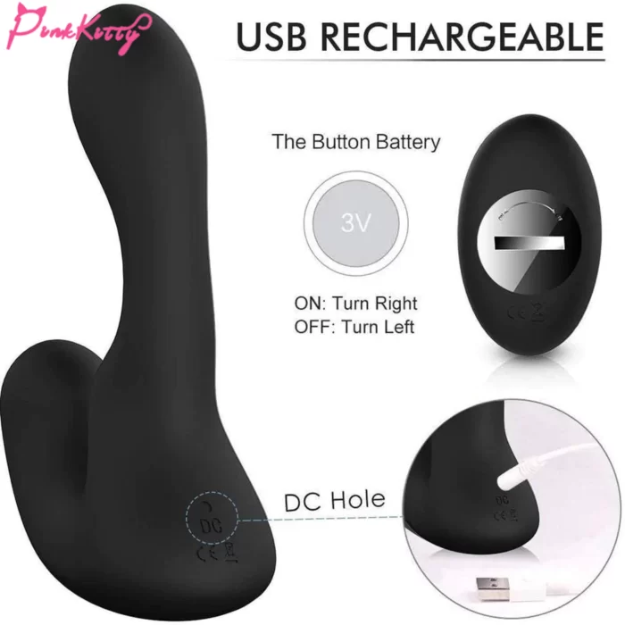 9-pattern vibration medical silicone + abs double motor prostate massager