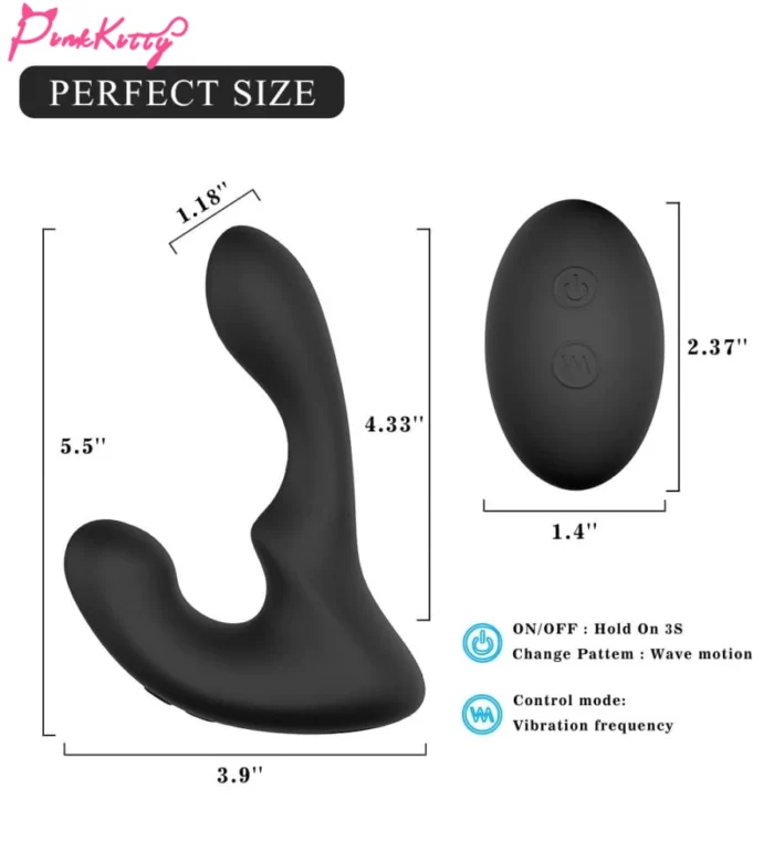 double motor medical silicone + abs 9-pattern vibration prostate massager