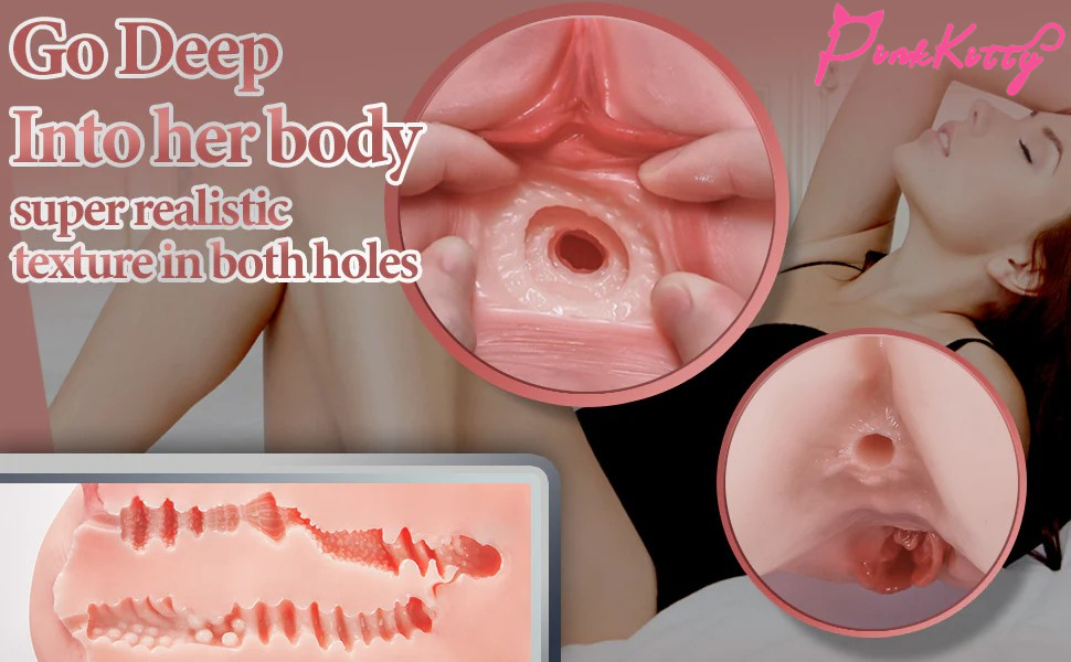 go deep into her body super realistic texture in both holes