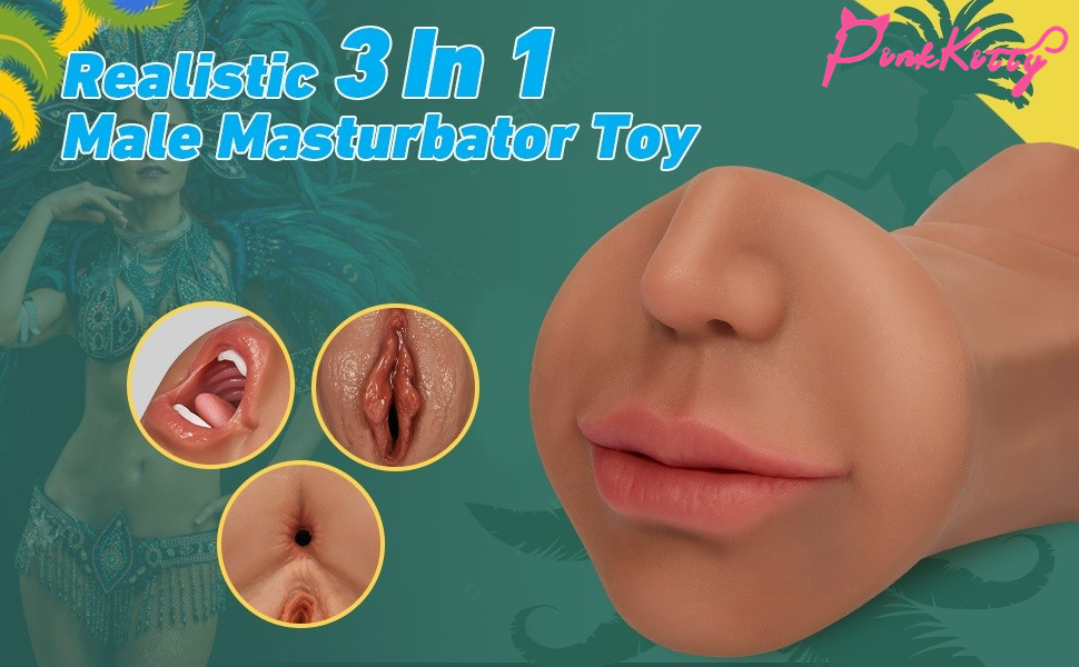 realistic 3 in 1 male masturbator toy