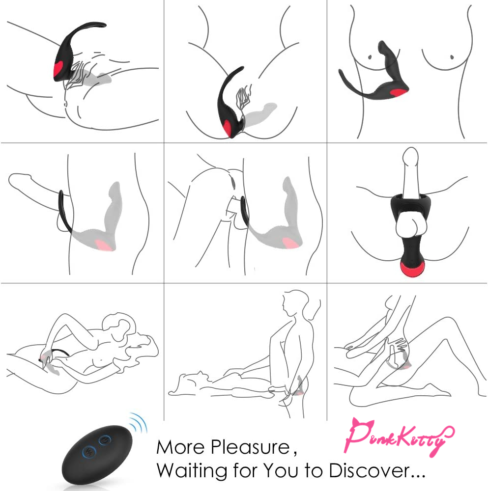 s-hande remote control prostate vibe anal plug with penis