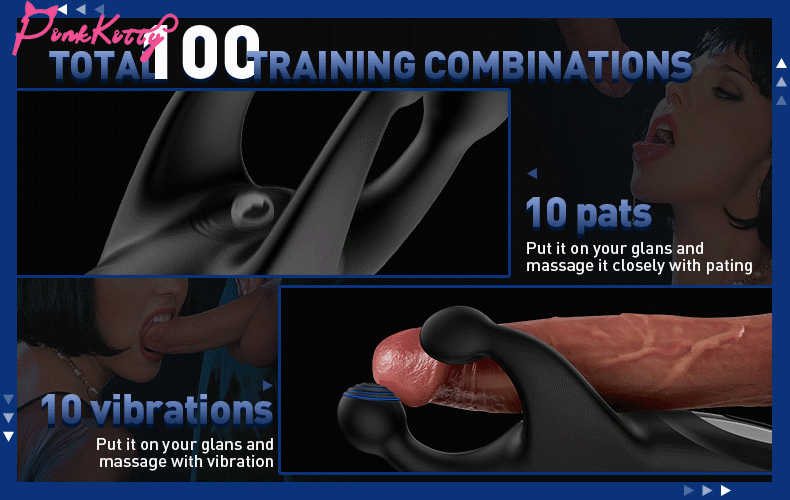 10 Patting & 10 Vibrating Glans Trainer Stimulator