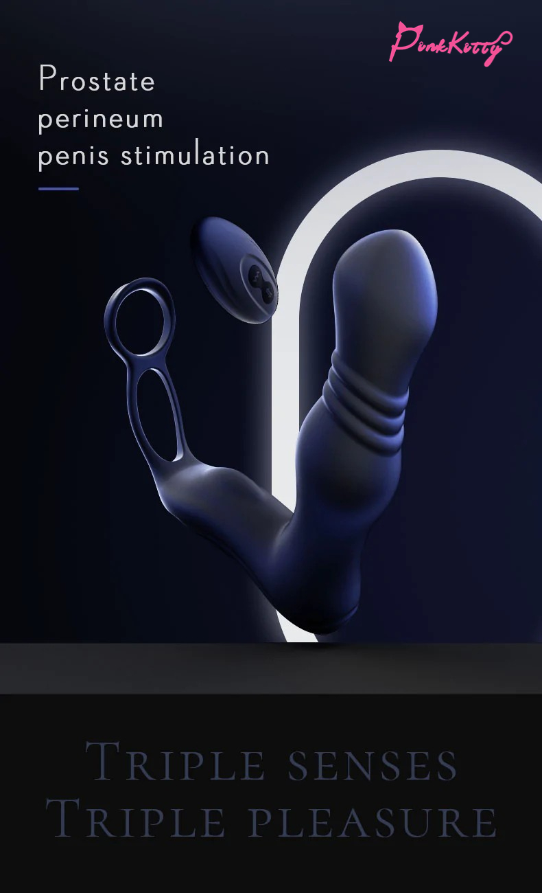 10-vibrating dual cock rings prostate massager