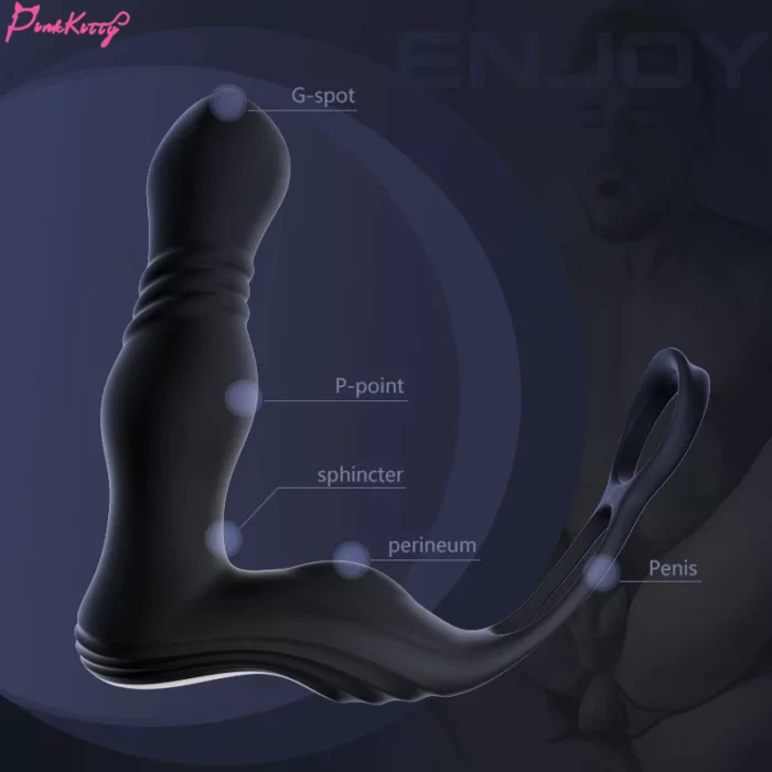 remote control dual cock rings prostate massager