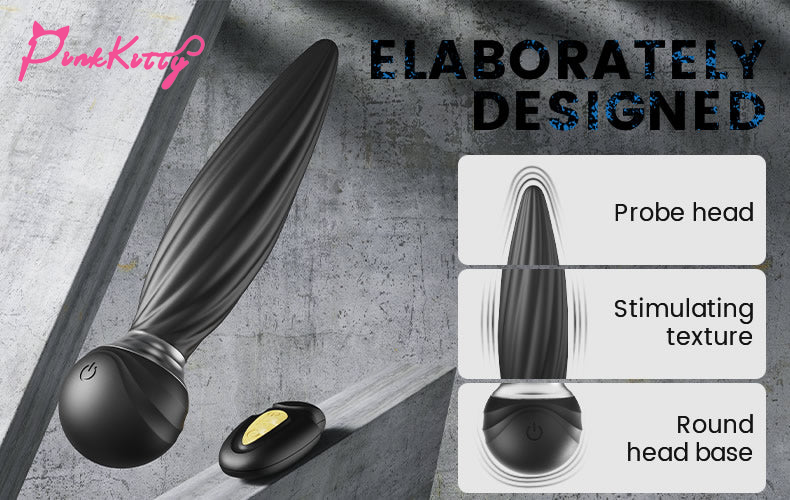 7 Vibrating 7 Head Rotating Remote Tapered Prostate Anal Butt Plug