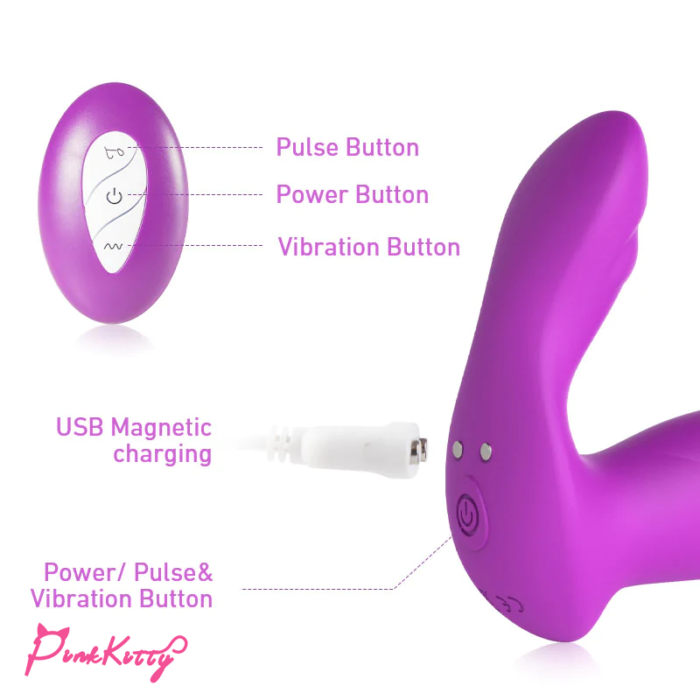 Vibrations Pulses Anal Prostate Massager Remote Control